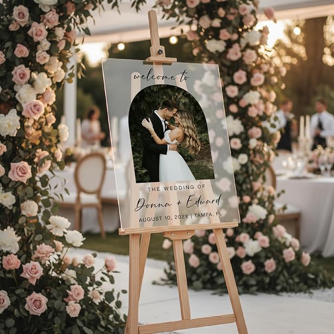 Personalized Wedding Photo Acrylic Welcome Sign – Custom Picture Board - Image 4