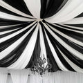6 Panels Black Ceiling Drapes for Wedding 5ftx40ft Sheer Drapery Chiffon Fabric by REWOMC