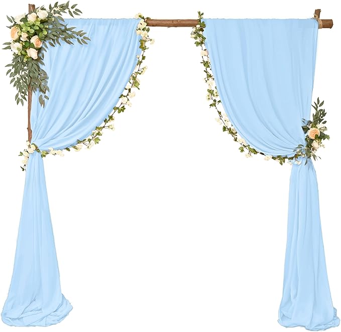 4 Panels Wedding Arch Draping Fabric 28" x 20Ft Chiffon Wedding Arch Drapes - Image 5