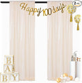 ShinyBeauty Ivory Sequin Backdrop 2 Pieces Photograph Backdrops 7FTx7FT Beige by ShinyBeauty