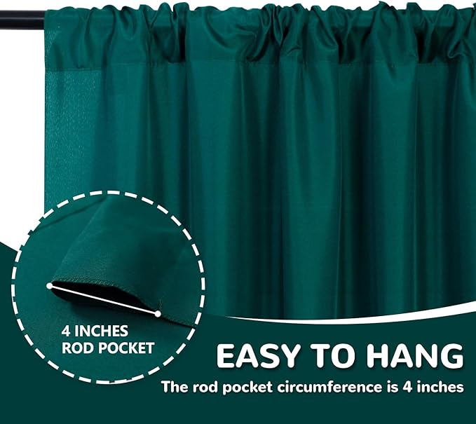 MEETSKY 10ft x 10ft Hunter Green Backdrop Curtains - Image 5