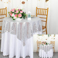 ShinyBeauty Silver Tablecloths 36X36 Inch 2 Pieces Sequin Table Cloth by ShinyBeauty