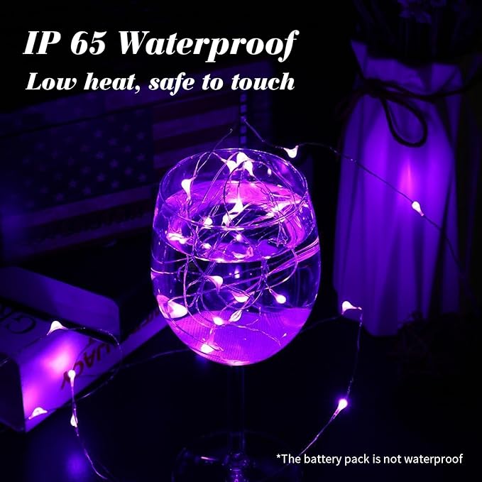 ZGWJ 100 Pack Fairy Lights Battery Operated, 7ft 20 Mini LED Fairy String - Image 6