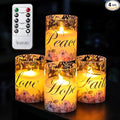 Silverstro Christmas Flameless Candles Glass Flickering Real Wax Floral LED by Silverstro