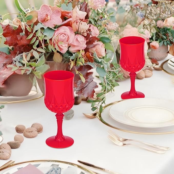 JLYLOL Plastic Vintage Wine Glasses 7OZ Plastic Goblets Vintage Drinking - Image 6
