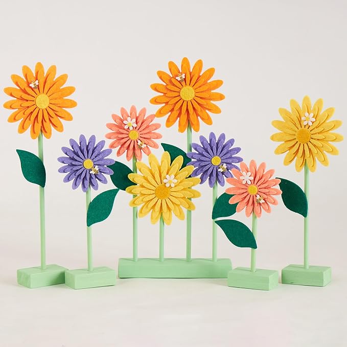 8 PCS Daisy Felt Centerpieces for Tables Flower Party Decorations Daisy by BalunAdmhail