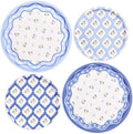 xo, Fetti Blue Coastal Paper Plates | 32 pcs, 2 sizes | Nautical Bachelorette by xoFetti