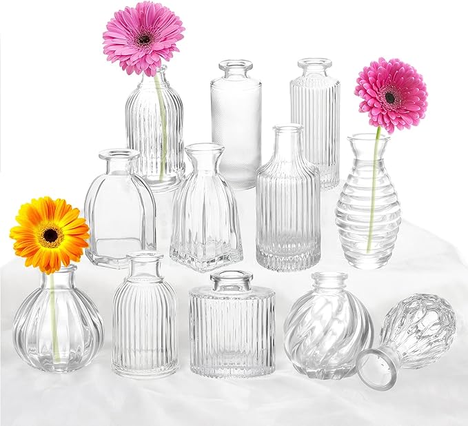 Bud Vases Set of 12, Glass Vase by PHUNTTEK