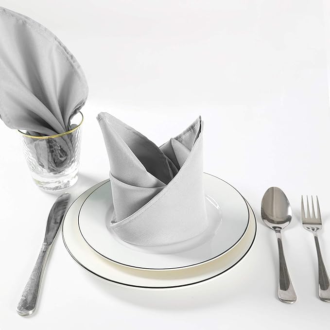 Cloth Napkins 20x20 inch Washable Polyester Dinner Napkins Soft Table Napkins - Image 5