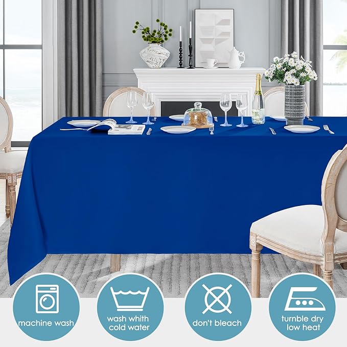 VidaFete Tablecloth 6 Pack 90*132inch Rectangle Table Cloth Polyester, Stain - Image 3