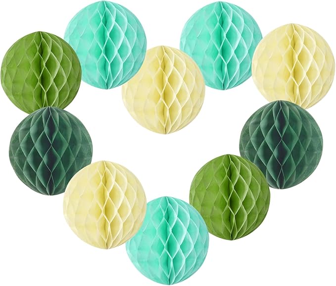 Sage Green Honeycomb Balls Decorations Sage Green Honeycomb Paper Decorations by BalunAdmhail