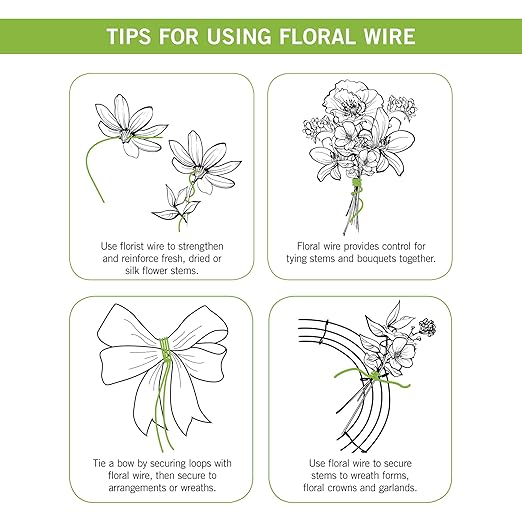 FloraCraft 22 Gauge Floral Wire 0.5 Pound Spool Green - Image 2