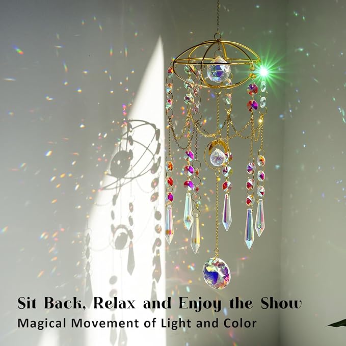 H&D HYALINE & DORA Colored Prisms Crystal Suncatcher Gold Window Sun Catcher - Image 9