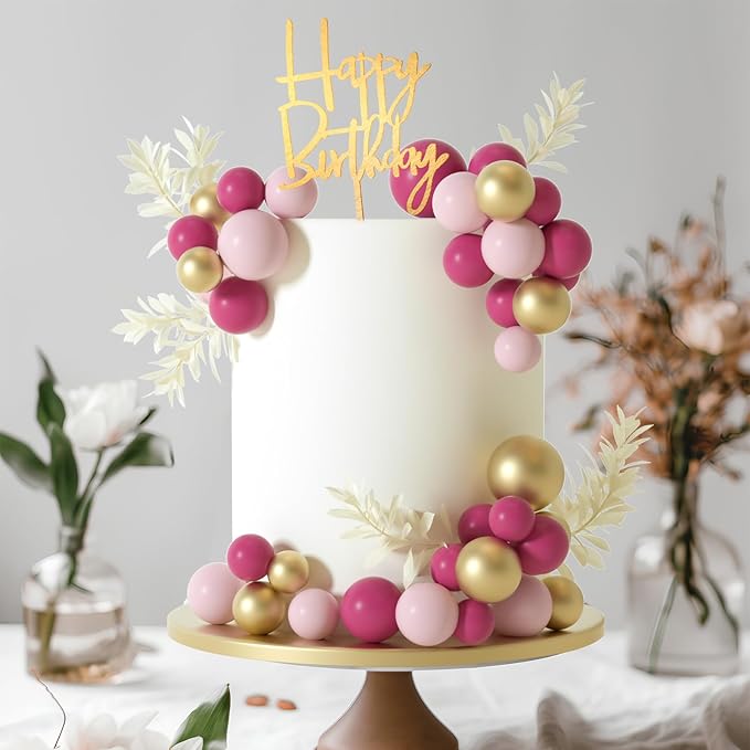 MIAHART Ball Cake Toppers Boho Grass Cake Topper Ball Cake Insert Decoration - Image 5