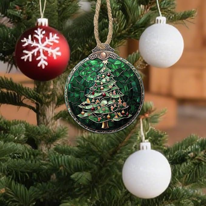 Stained Glass Christmas Decorations, Small Bell Pendant Suncatcher - Image 4