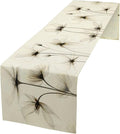 Abstract Floral Table Runner, Watercolor Transparent Beige Poppy Flowers Print by Unknown