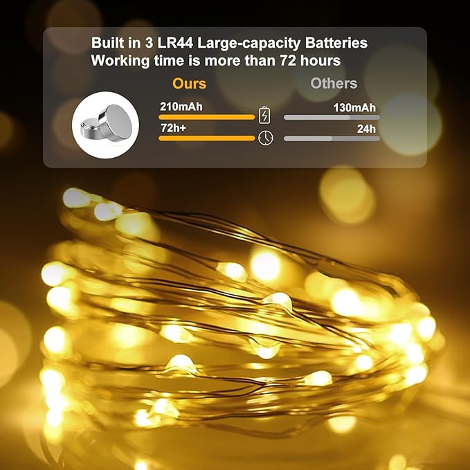 pozzolanas 24 Pack 7ft Waterproof LED Fairy Lights - Image 3