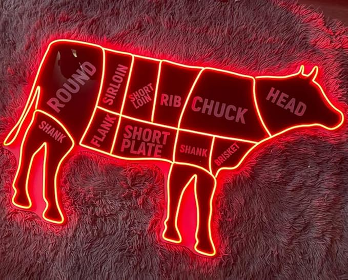 Cow Neon Sign, Butcher Shop Led Sign, Wall Decor, Cow Led Light, restaurant - Image 3