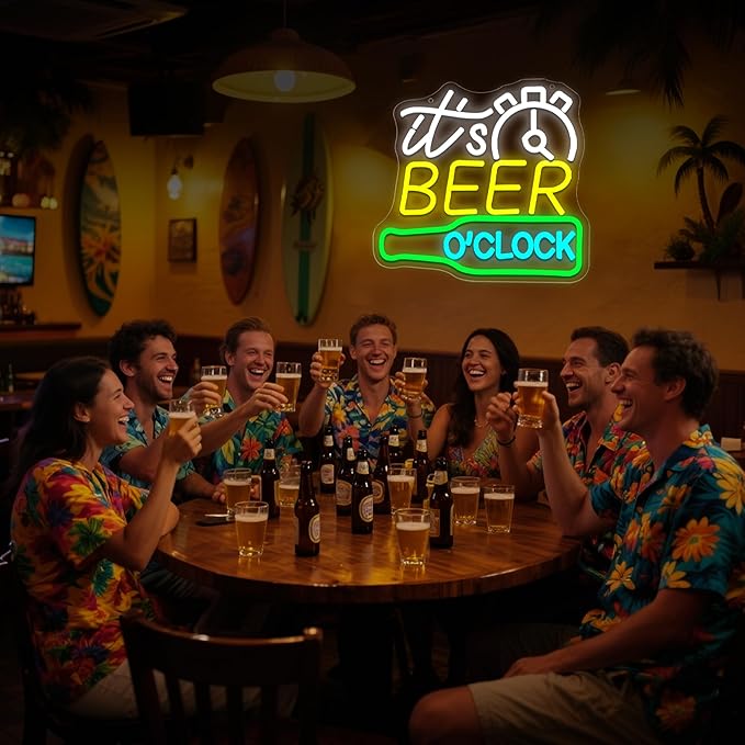 Its Beer O’Clock Neon Sign for Wall Decor Beer Neon Light for Man Cave Dimmable - Image 5