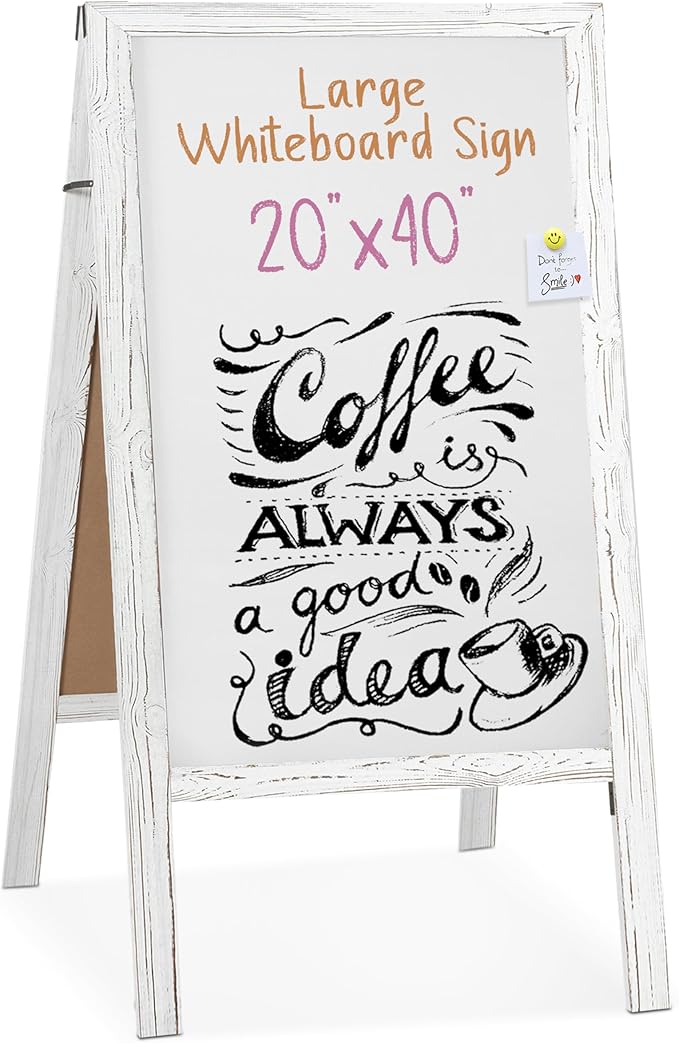 Ilyapa Wooden A Frame Whiteboard Sign by Ilyapa