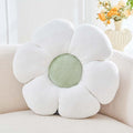 White Flower Pillow, 14.9" Cute Flower Shaped Floor Pillow, Aesthetic Floral by Kcvvcr