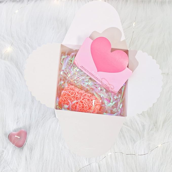 Silver Glitter Gift Boxes, Valentine's Day and More, 4.75” x 4.75” x 3.53” - Image 6