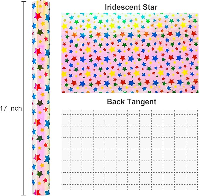 Burymento Holographic Pink Star Gift Wrapping Paper - Image 4