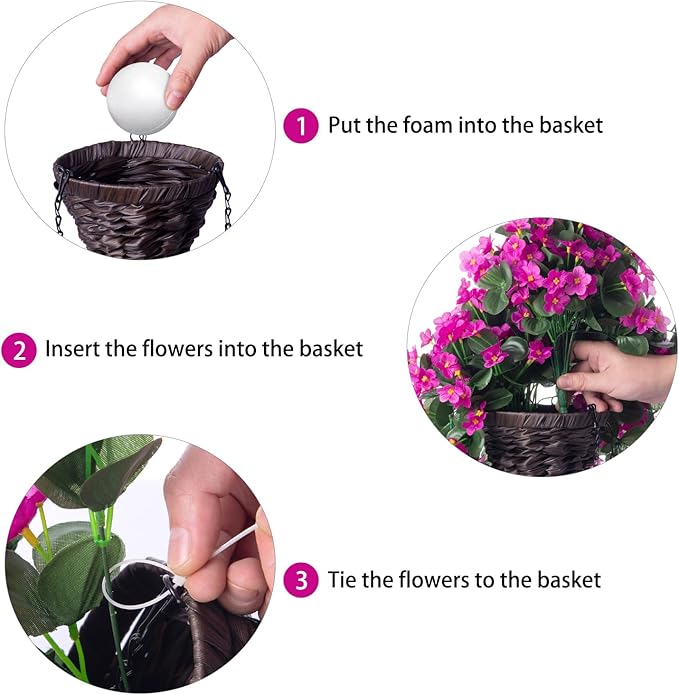 Artificial Fake Hanging Flowers Plants Baskets - Image 4