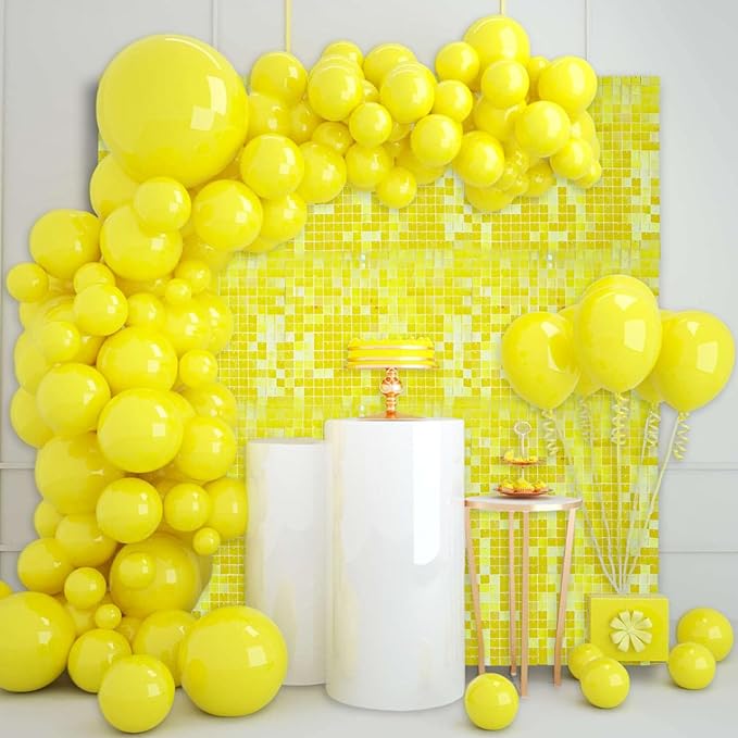 12PCS Colorful Yellow Shimmer Wall Backdrop, Square Sequin Photo Backdrops Panel - Image 5