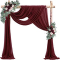 20Ft Length x 28" Width Wedding Arch Draping Fabric 2 Panels Burgundy Arch by Sunnyline