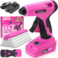 Cordless Hot Glue Gun, 7.2V Pink 15s Fast Preheating Glue Gun Set by THINKLEARN