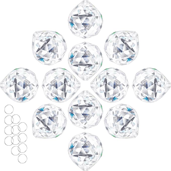 12pcs 30mm Clear Crystal Glass Ball Prisms Hanging Crystals Prisms Sun Catchers - Image 7