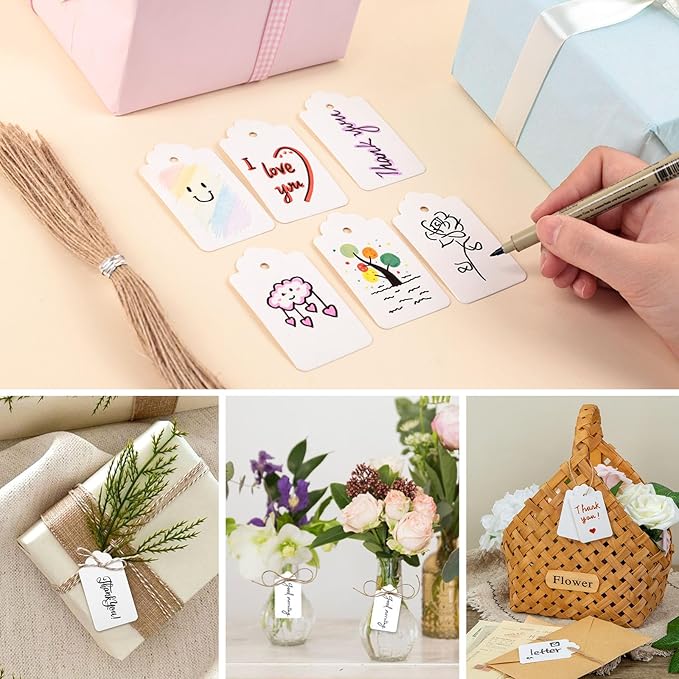 SallyFashion 200PCS Gift Tags, 2.8×1.7 Inch Hang Tags - Image 2