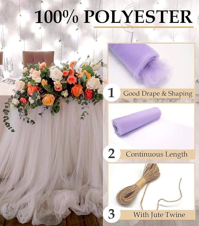 Lavender Tulle Fabric Roll - Image 4