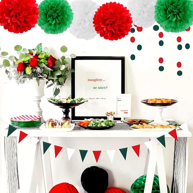 Red-Green White Party-Decorations - Image 5