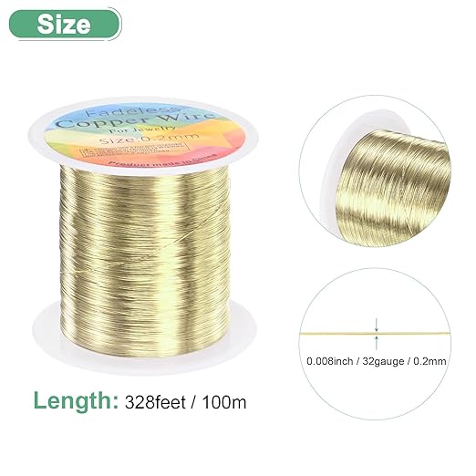 0.2mm Jewelry Wire, 32 Gauge 328FT Craft Wire Copper Beading Wire - Image 3