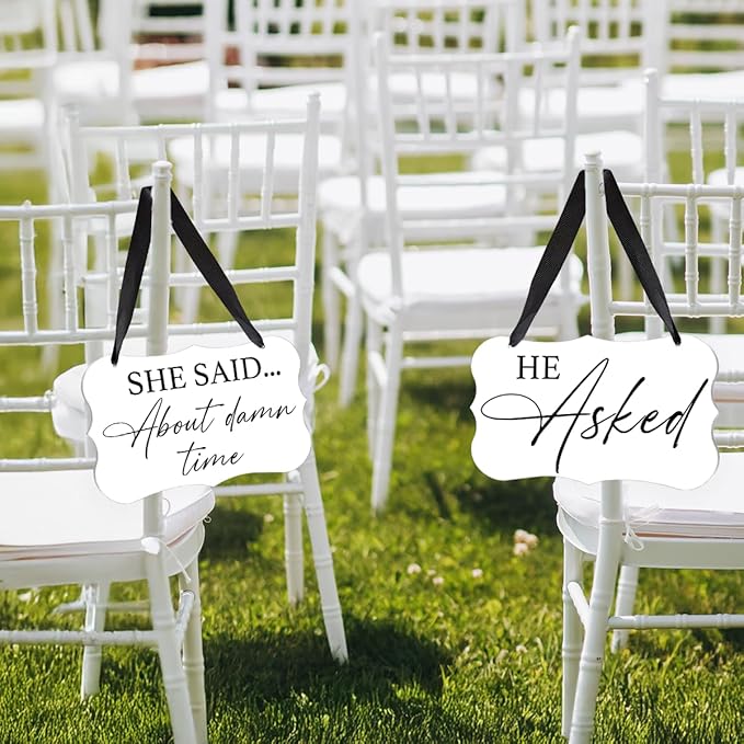 2 Pcs Acrylic Wedding Sign, Ring Bearer Sign, Rustic Wedding Decor Signs - Image 2