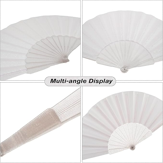 12 Pack Handheld Fan, Folding Hand Glitter Fan - Image 5