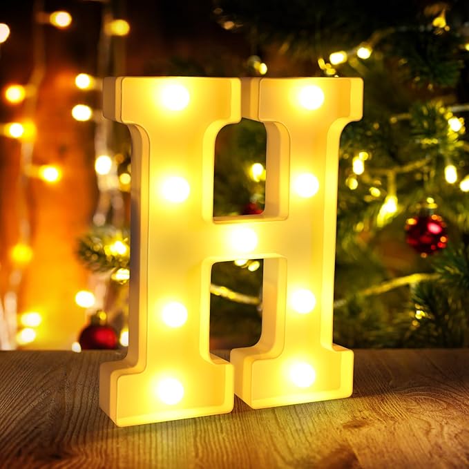Light Up Letter H, LED Sign Marquee Letters 26 Alphabet by funsky