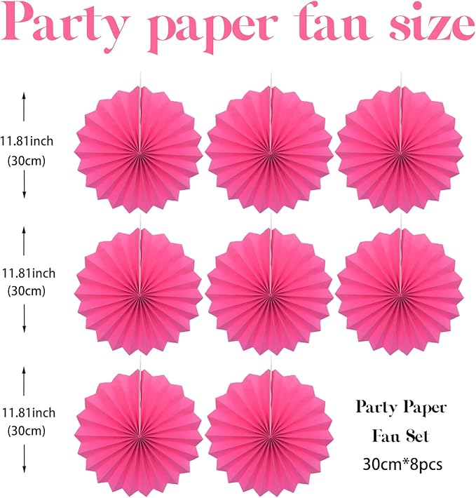 Red Graduation Party Decor, Girls Party Decorations, Party Supplies Party Fans - Image 2
