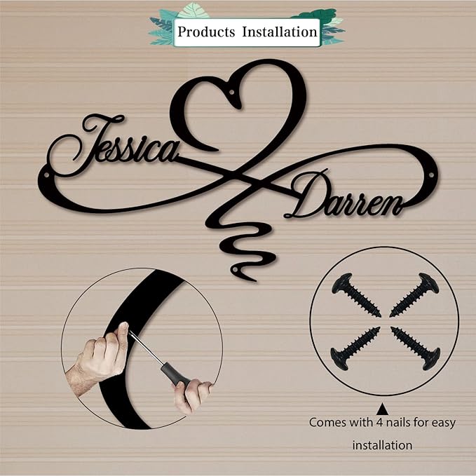 Personalized Infinity Symbol, Metal Love Sign, Love Sign Infinity Heart Sign - Image 7