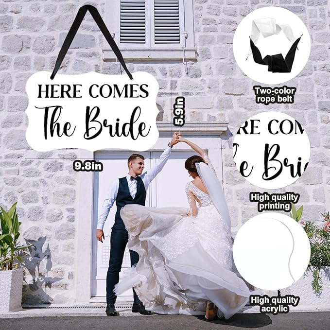 Acrylic Wedding Sign, Ring Bearer Sign, Here Comes The Bride Sign, - Image 3