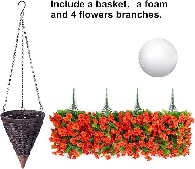 Artificial Fake Hanging Flowers Plants Baskets - Image 4