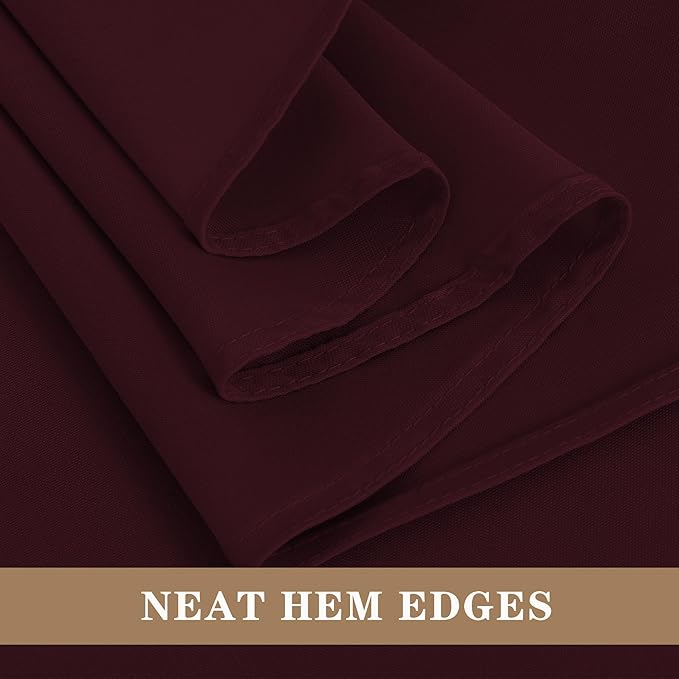 Fitable Burgundy Tablecloths for 6-8 Foot Tables, 6 Pack - Image 4