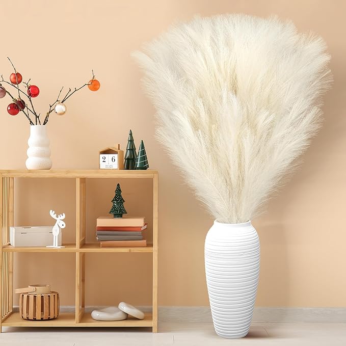 Zeyune 10 Pcs 71'' Large Faux Pampas Grass Decor Tall Artificial Pompous Grass - Image 4