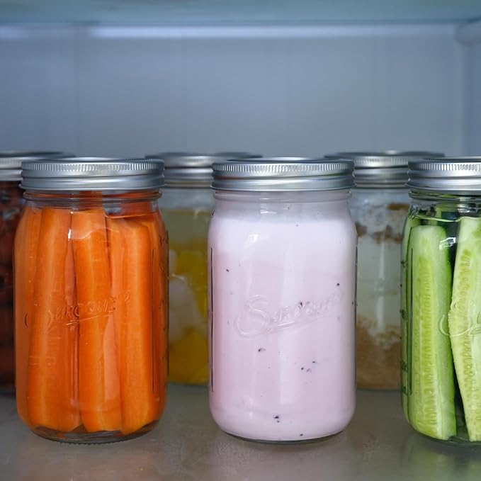 Mason Jars 32 oz Glass Canning Jars 12 Pack Wide Mouth Mason Jar - Image 7
