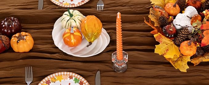 Brown Cheesecloth Table Runner Tan 6 Pack Fall Table Runners Boho Gauze 120 - Image 6