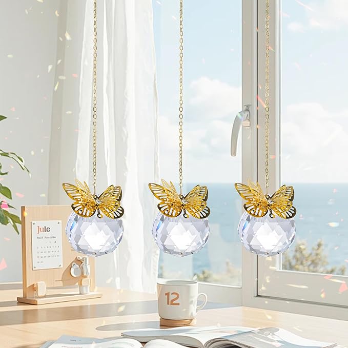 Crystal Suncatchers Gold Butterfly 40mm Crystal Prisms Ball Rainbow Maker - Image 5