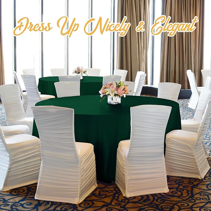 BRILLMAX 10 Pack Hunter Green Round Tablecloths 90 Inch - Image 8
