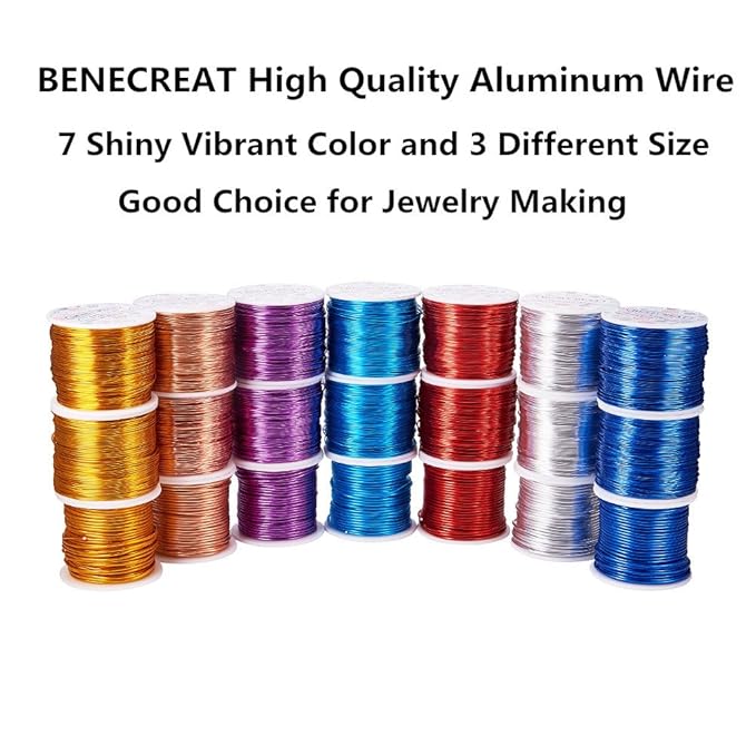 BENECREAT 18 Gauge Jewelry Craft Aluminum Wire 492 Feet Bendable Metal - Image 6